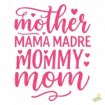 Nombres de Mamá con Corazones Rosa Fucsia – Diseño Vectorial y PNG 4K