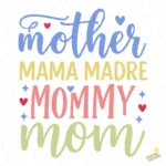 Nombres de Mamá con Corazones y Brillos – Diseño Vectorial y PNG 4K