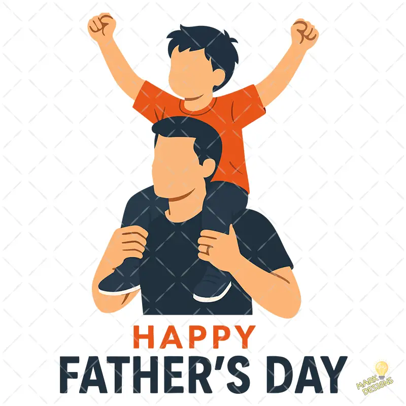 Padre con Niño en Hombros Gesto Victoria – Vector y PNG 4K Padre con Niño en Hombros Gesto Victoria – Vector y PNG 4K