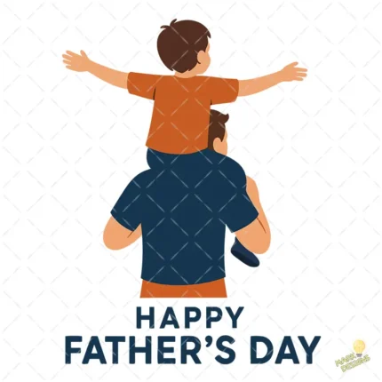 Papá con Hijo en Hombros Happy Father's Day – Diseño Vectorial y PNG 4K