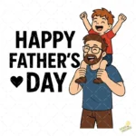 Papá con Hijo en Hombros Happy Father's Day – Vectores y PNG 4K
