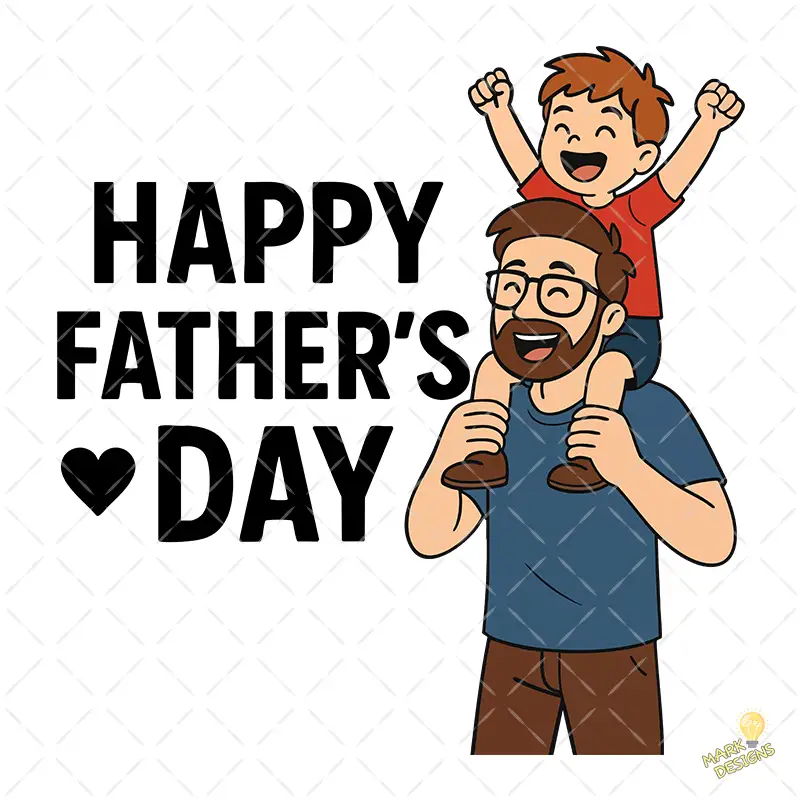 Papá con Hijo en Hombros Happy Fathers Day – Vectores y PNG 4K Papá con Hijo en Hombros Happy Father's Day – Vectores y PNG 4K