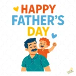 Papá con Niño Pelirrojo en la Espalda – Vector y PNG 4K para Día del Padre