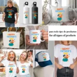 Papá con Niño Pelirrojo en la Espalda – Vector y PNG 4K para Día del Padre - Image 2