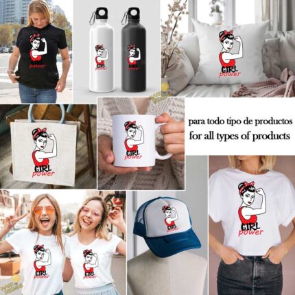 Rosie the Riveter Girl Power - Diseño Clásico Vector y PNG 4K