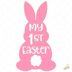 Silueta Conejo My 1st Easter Rosa para Bebé – Diseño Vectorial Gratis y PNG 4K