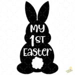 Silueta Conejo My 1st Easter para Bebé – Diseño Vectorial y PNG 4K