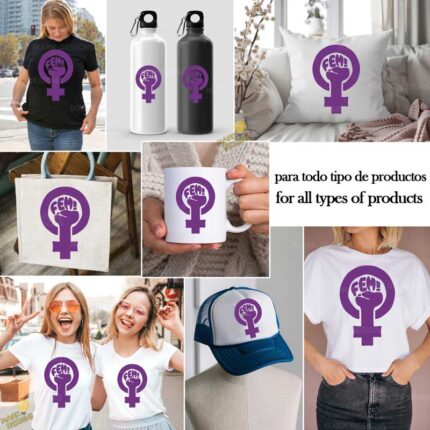 Símbolo Feminista FEM con Puño - Diseño Vectorial y PNG 4K