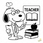 Snoopy Maestro con Woodstock y Manzana – Diseño Vectorial y PNG 4K