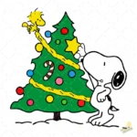 Snoopy y Woodstock Decorando el Árbol de Navidad – Diseño Vectorial Gratis y PNG 4K