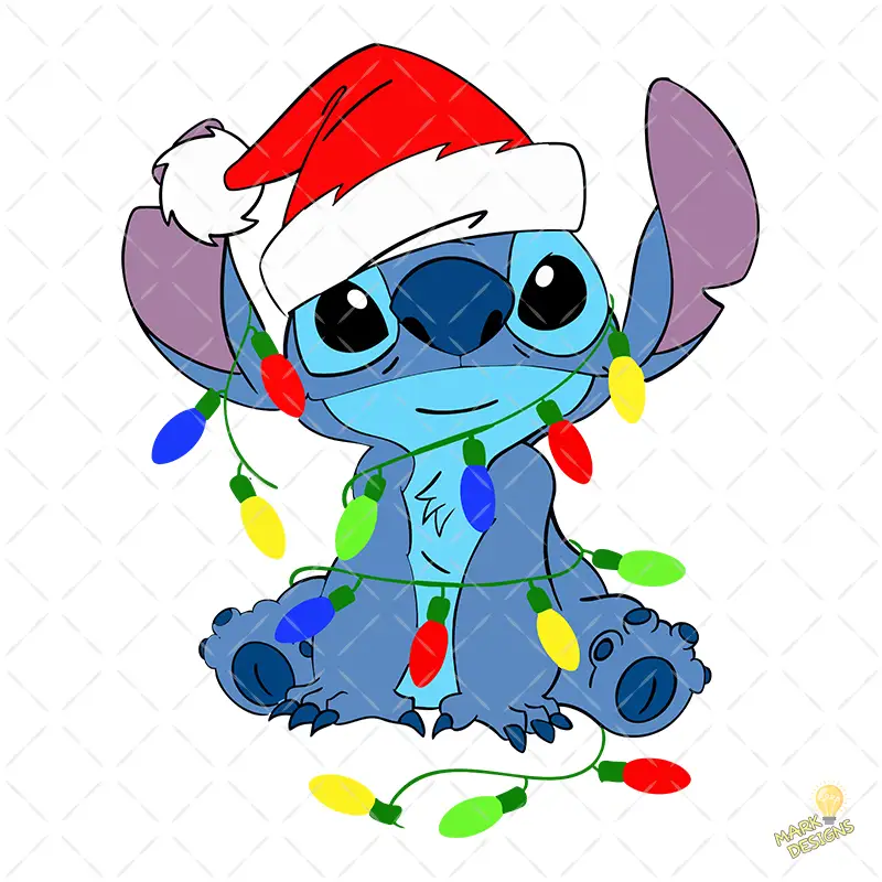 Stitch con Gorro de Santa y Luces Navideñas – Diseño Vectorial Gratis y PNG 4K Stitch con Gorro de Santa y Luces Navideñas – Diseño Vectorial Gratis y PNG 4K