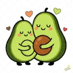 Vector Aguacates Tiernos Abrazados Happy Mother's Day - Ilustración 4K