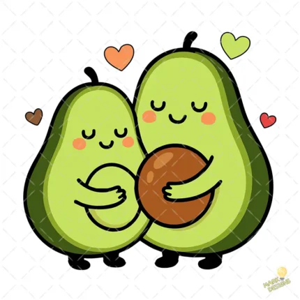 Vector Aguacates Tiernos Abrazados Happy Mother's Day - Ilustración 4K
