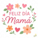 Vector Circular Día de la Madre con Flores - Ilustración 4K para Stickers