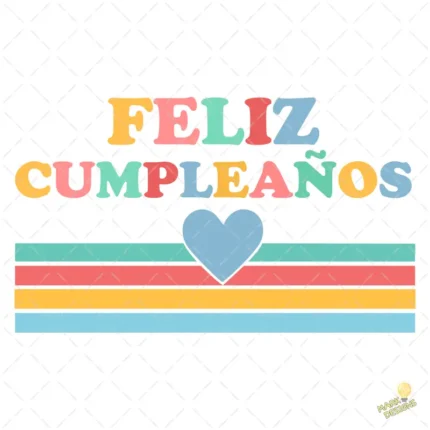 Vector Feliz Cumpleaños Colores Pastel – Ilustración 4K para Stickers y DTF
