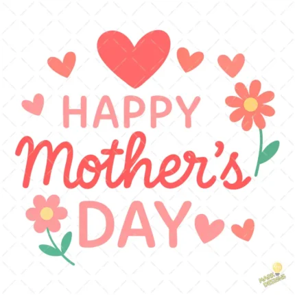 Vector Feliz Día de la Madre Colores Coral y Rosa – Ilustración 4K para Stickers