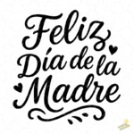 Vector Feliz Día de la Madre Letras Negras – Ilustración Gratis para Vinilo y DTF