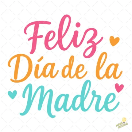 Vector Feliz Día de la Madre Letras Rosa y Turquesa – Ilustración Gratis 4K