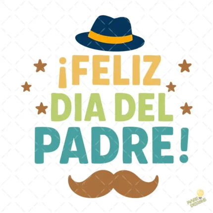 Vector Feliz Día del Padre Letras Colores – Ilustración 4K para DTF y Stickers