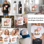 Vector Gato Kawaii con Globo Rosa Día de la Madre – Ilustración 4K para Stickers - Image 2