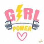 Vector Girl Power con Barra de Pesas y Rayo Amarillo - 4K