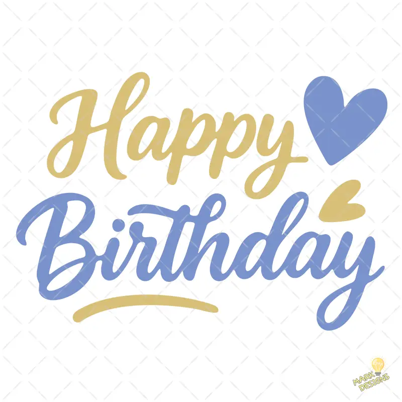 Vector Happy Birthday Azul y Dorado – Ilustración 4K para DTF y Stickers Vector Happy Birthday Azul y Dorado – Ilustración 4K para DTF y Stickers