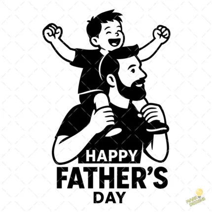 Vector Padre e Hijo Feliz Día del Padre – Ilustración 4K para Vinilo y DTF