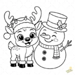 Vector Reno y Muñeco de Nieve para Corte – Ilustración 4K para Vinilo y DTF
