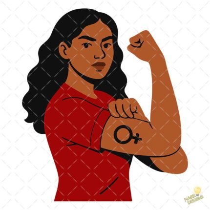 Vector Rosie the Riveter Morena – Ilustración Gratis para DTF y Stickers