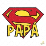 Vector Super Papá Escudo Rojo y Amarillo – Ilustración 4K para Vinilo y DTF