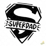 Vector Superdad Escudo Negro para Corte – Ilustración 4K para Vinilo y DTF