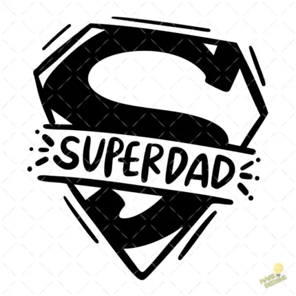 Vector Superdad Escudo Negro para Corte – Ilustración 4K para Vinilo y DTF