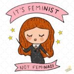 chica maga kawaii feminista vector premium