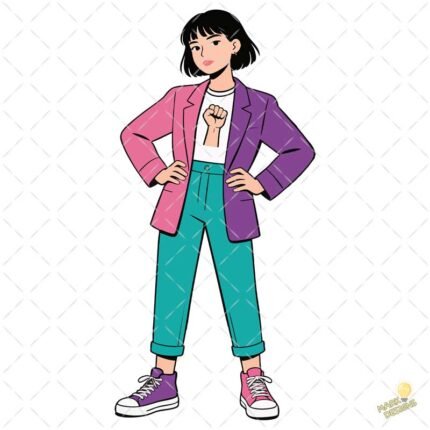 chica moderna empoderada vector 4k