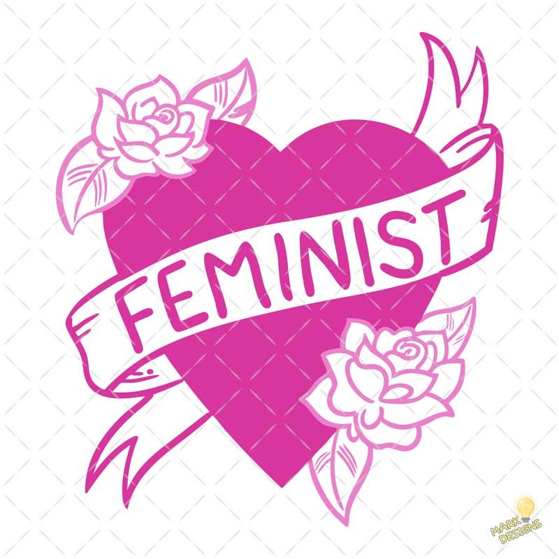 feminist-heart-roses-tattoo-vector-premium feminist heart roses tattoo vector premium