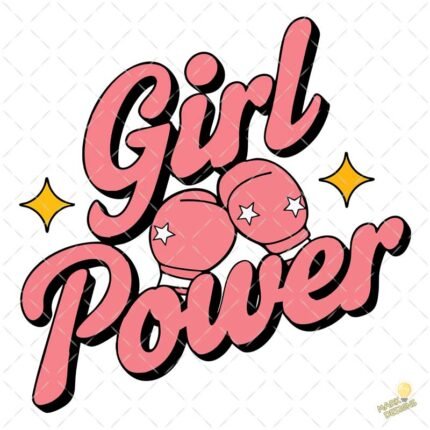 girl power boxing gloves vector 4k