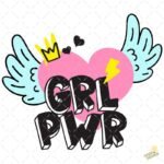 grl pwr alas corazón vector 4k