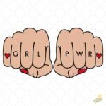 grl pwr fists tattoo vector 4k