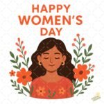 happy womens day floral vector
