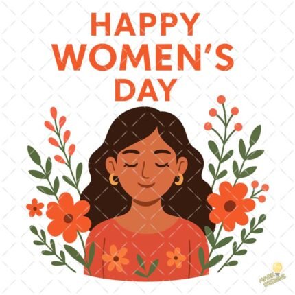 happy womens day floral vector