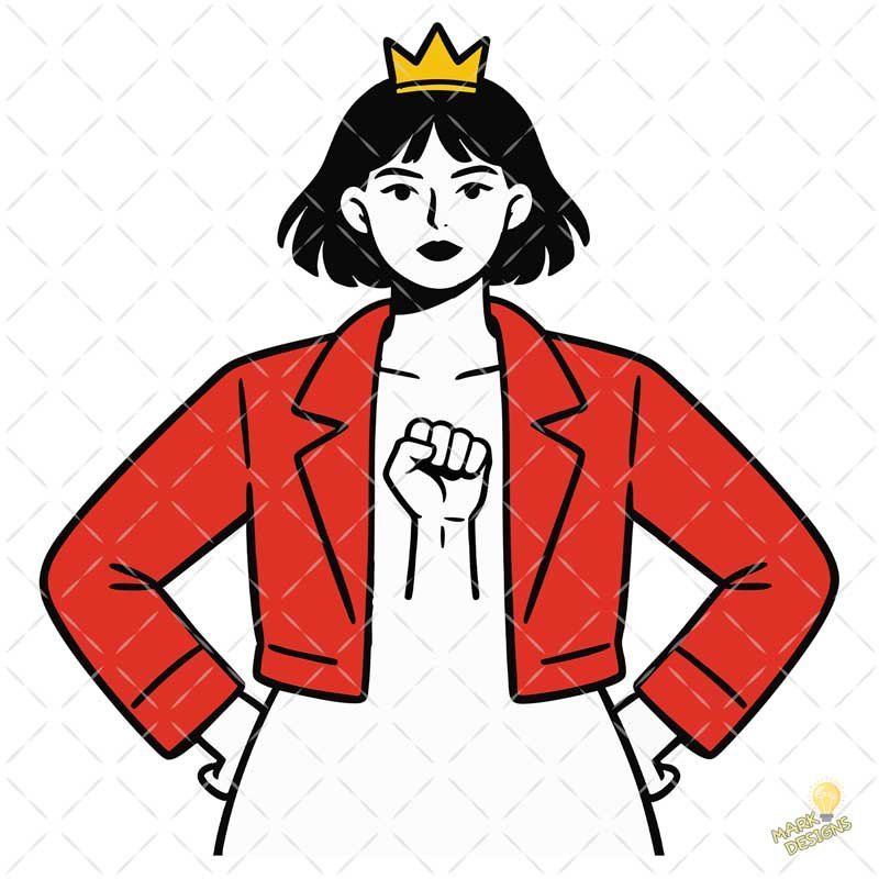 mujer-corona-empoderada-vector-premium mujer corona empoderada vector premium