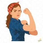 mujer fuerte iconica vector 4k