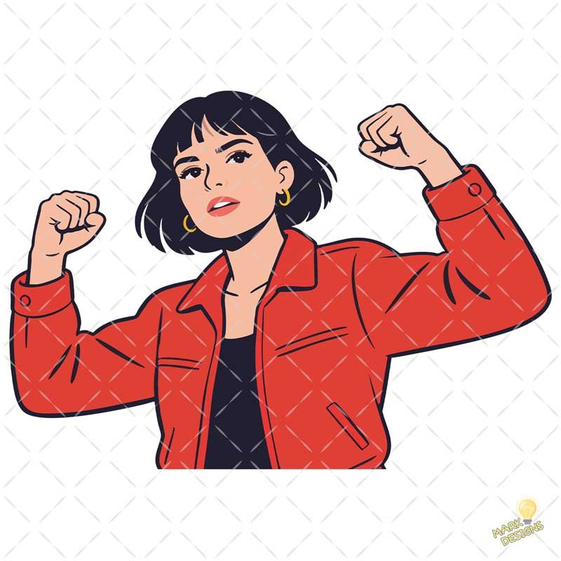 mujer-fuerte-vector-rojo-vector-premium mujer fuerte vector rojo vector premium