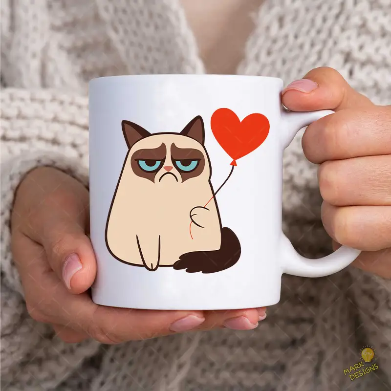 Angry Cat Valentine SVG - Corte para Cricut y Silhouette Funny Cats Angry Cat Valentine SVG - Corte para Cricut y Silhouette Funny Cats