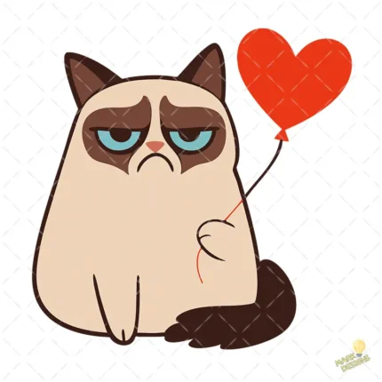 Angry Cat Valentine SVG - Corte para Cricut y Silhouette Funny Cats