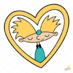 Arnold en Medallón de Corazón - Vector Clásico de Hey Arnold