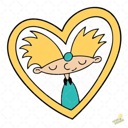 Arnold en Medallón de Corazón - Vector Clásico de Hey Arnold