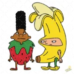 Arnold y Gerald Disfrazados de Frutas - Vector Clásico Hey Arnold