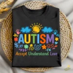 Autism Vector - Diseño Concientización Accept Understand Love para Camisetas