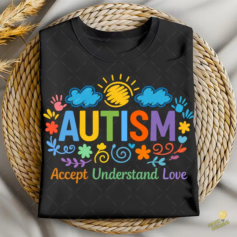 Autism Vector - Diseño Concientización Accept Understand Love para Camisetas Autism Vector - Diseño Concientización Accept Understand Love para Camisetas
